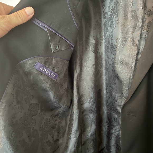 ADOLFO BLACK DRESS COAT 44R - Picture 3 of 3